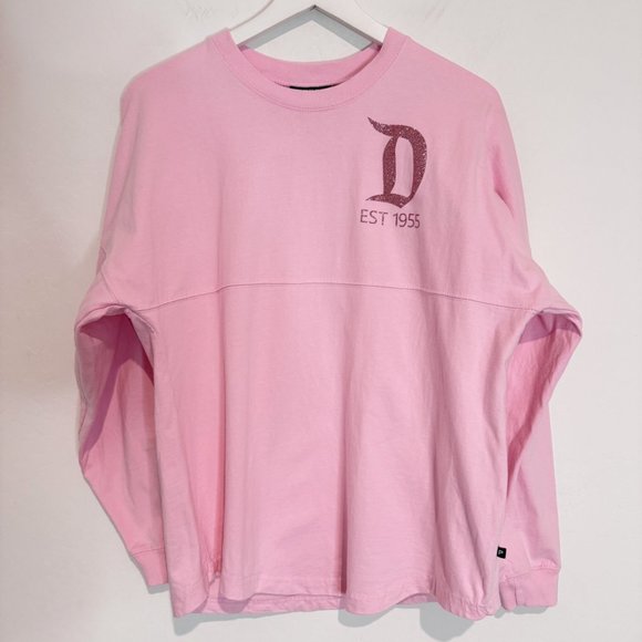 Disneyland Resort Glitter Logo Spirit Jersey Sportswear Pink Small - Picture 1 of 7